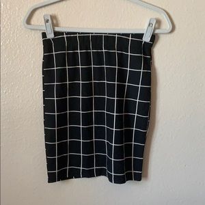 Windowpane Printed Bodycon Skirt